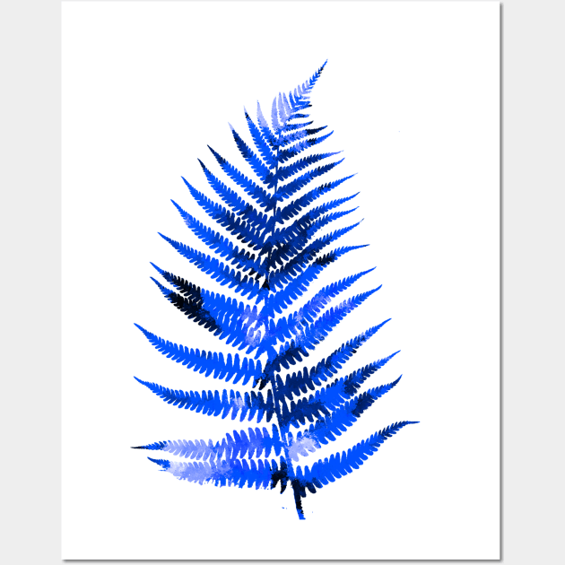 Blue Fern Leaf Wall Art by danieljanda